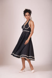 Black Flowy Midi Dress