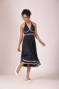 Black Flowy Midi Dress
