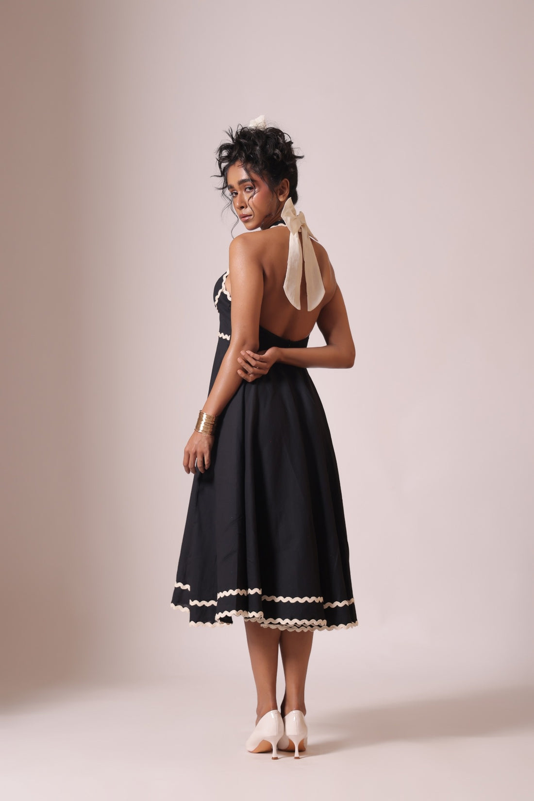 Black Flowy Midi Dress