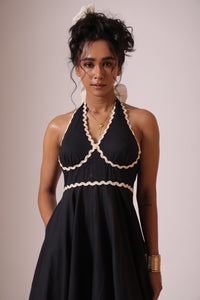 Black Flowy Midi Dress