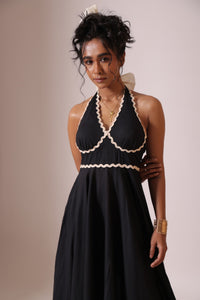 Black Flowy Midi Dress