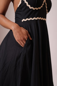Black Flowy Midi Dress