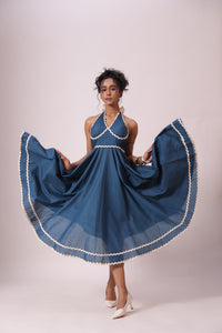 Blue Flowy Midi Dress
