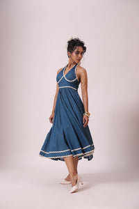 Blue Flowy Midi Dress