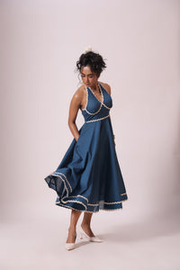 Blue Flowy Midi Dress