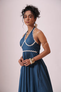 Blue Flowy Midi Dress