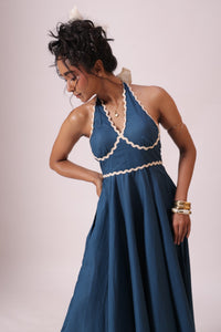 Blue Flowy Midi Dress