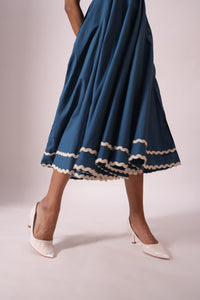 Blue Flowy Midi Dress