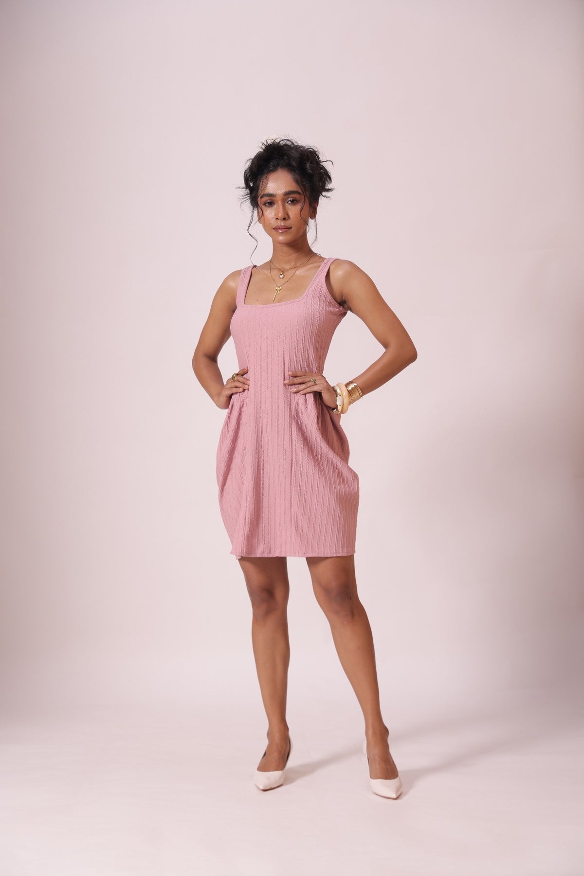 ⁠Baby Pink Short Dress