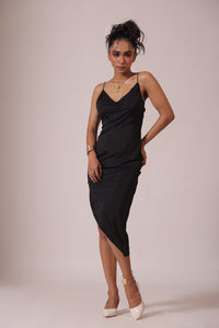 Black Satin bodycon Dress