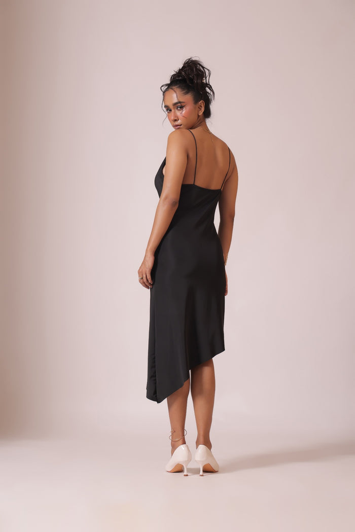 Black Satin bodycon Dress