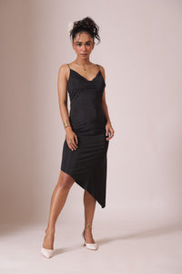 Black Satin bodycon Dress
