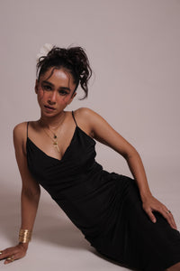 Black Satin bodycon Dress