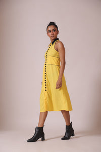 Yellow Stripe Midi Dress