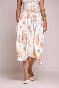 White orange floral dresss